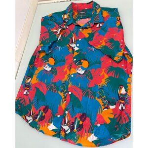 Bonobos Riviera Shirt Mens 2XL XXL Slim Fit Toucan Tropical Short Sleeve Hawaii